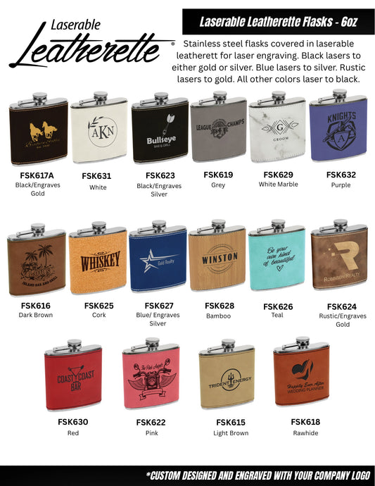 6 oz. Leather Flask