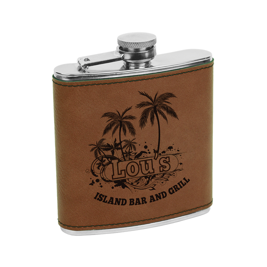 6 oz. Leather Flask